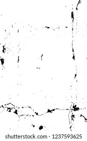 Grunge overlay layer. Abstract black and white vector background. Monochrome vintage surface with dirty pattern in cracks, spots, dots. Old wall in dark horror style design