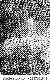 Grunge overlay layer. Abstract black and white vector background. Monochrome vintage surface with dirty pattern in cracks, spots, dots. Old wall in dark horror style design