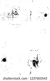 Grunge overlay layer. Abstract black and white vector background. Monochrome vintage surface with dirty pattern in cracks, spots, dots. Old wall in dark horror style design
