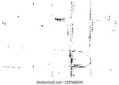 Grunge overlay layer. Abstract black and white vector background. Monochrome vintage surface with dirty pattern in cracks, spots, dots. Old wall in dark horror style design