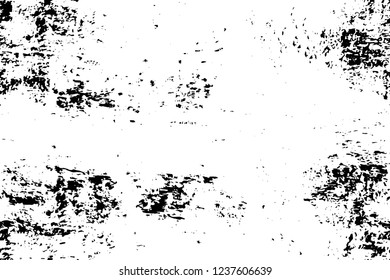 Grunge overlay layer. Abstract black and white vector background. Monochrome vintage surface with dirty pattern in cracks, spots, dots. Old wall in dark horror style design