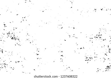 Grunge overlay layer. Abstract black and white vector background. Monochrome vintage surface with dirty pattern in cracks, spots, dots. Old wall in dark horror style design