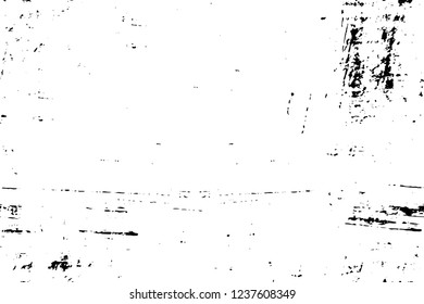 Grunge overlay layer. Abstract black and white vector background. Monochrome vintage surface with dirty pattern in cracks, spots, dots. Old wall in dark horror style design