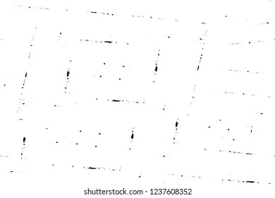 Grunge overlay layer. Abstract black and white vector background. Monochrome vintage surface with dirty pattern in cracks, spots, dots. Old wall in dark horror style design
