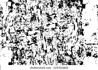 Grunge overlay layer. Abstract black and white vector background. Monochrome vintage surface with dirty pattern in cracks, spots, dots. Old wall in dark horror style design