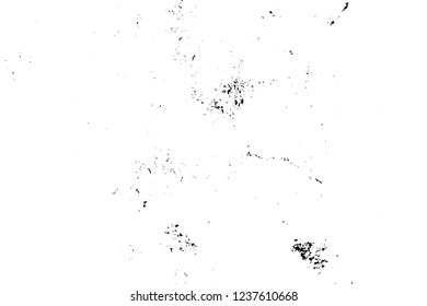 Grunge overlay layer. Abstract black and white vector background. Monochrome vintage surface with dirty pattern in cracks, spots, dots. Old wall in dark horror style design