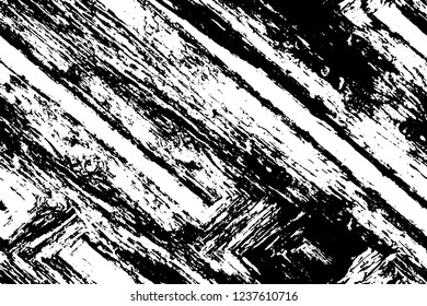 Grunge overlay layer. Abstract black and white vector background. Monochrome vintage surface with dirty pattern in cracks, spots, dots. Old wall in dark horror style design