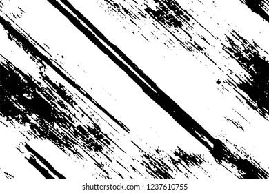 Grunge overlay layer. Abstract black and white vector background. Monochrome vintage surface with dirty pattern in cracks, spots, dots. Old wall in dark horror style design
