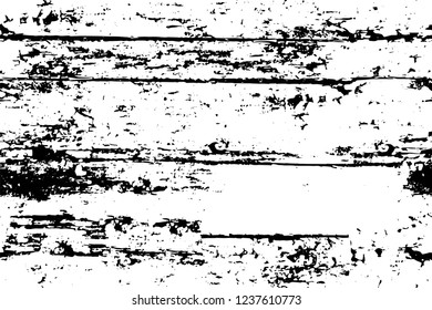 Grunge overlay layer. Abstract black and white vector background. Monochrome vintage surface with dirty pattern in cracks, spots, dots. Old wall in dark horror style design