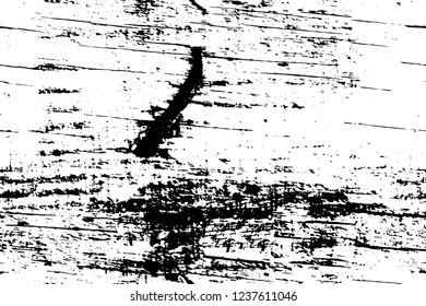 Grunge overlay layer. Abstract black and white vector background. Monochrome vintage surface with dirty pattern in cracks, spots, dots. Old wall in dark horror style design