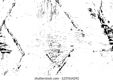 Grunge overlay layer. Abstract black and white vector background. Monochrome vintage surface with dirty pattern in cracks, spots, dots. Old wall in dark horror style design
