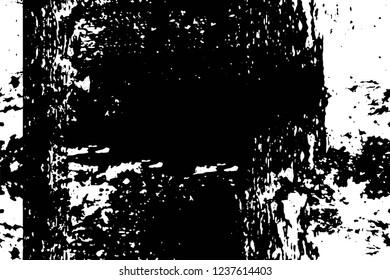 Grunge overlay layer. Abstract black and white vector background. Monochrome vintage surface with dirty pattern in cracks, spots, dots. Old wall in dark horror style design