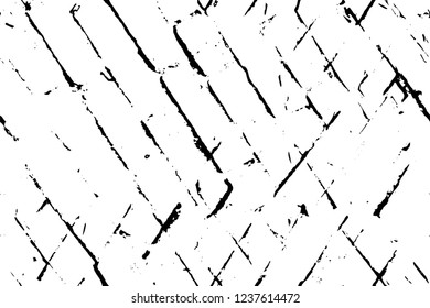 Grunge overlay layer. Abstract black and white vector background. Monochrome vintage surface with dirty pattern in cracks, spots, dots. Old wall in dark horror style design
