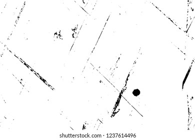 Grunge overlay layer. Abstract black and white vector background. Monochrome vintage surface with dirty pattern in cracks, spots, dots. Old wall in dark horror style design