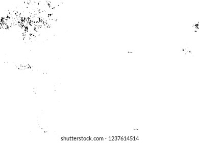 Grunge overlay layer. Abstract black and white vector background. Monochrome vintage surface with dirty pattern in cracks, spots, dots. Old wall in dark horror style design