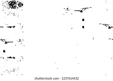 Grunge overlay layer. Abstract black and white vector background. Monochrome vintage surface with dirty pattern in cracks, spots, dots. Old wall in dark horror style design