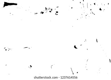Grunge overlay layer. Abstract black and white vector background. Monochrome vintage surface with dirty pattern in cracks, spots, dots. Old wall in dark horror style design