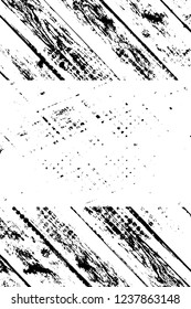 Grunge overlay layer. Abstract black and white vector background. Monochrome vintage surface with dirty pattern in cracks, spots, dots. Old wall in dark horror style design