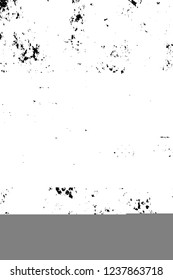 Grunge overlay layer. Abstract black and white vector background. Monochrome vintage surface with dirty pattern in cracks, spots, dots. Old wall in dark horror style design