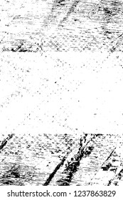 Grunge overlay layer. Abstract black and white vector background. Monochrome vintage surface with dirty pattern in cracks, spots, dots. Old wall in dark horror style design