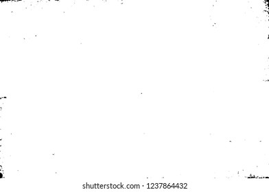 Grunge overlay layer. Abstract black and white vector background. Monochrome vintage surface with dirty pattern in cracks, spots, dots. Old wall in dark horror style design