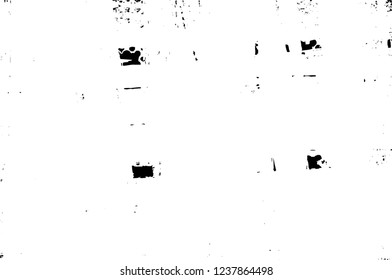Grunge overlay layer. Abstract black and white vector background. Monochrome vintage surface with dirty pattern in cracks, spots, dots. Old wall in dark horror style design