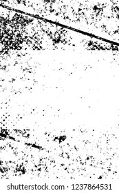 Grunge overlay layer. Abstract black and white vector background. Monochrome vintage surface with dirty pattern in cracks, spots, dots. Old wall in dark horror style design