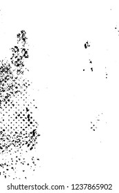 Grunge overlay layer. Abstract black and white vector background. Monochrome vintage surface with dirty pattern in cracks, spots, dots. Old wall in dark horror style design