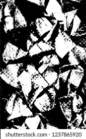 Grunge overlay layer. Abstract black and white vector background. Monochrome vintage surface with dirty pattern in cracks, spots, dots. Old wall in dark horror style design