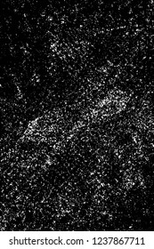 Grunge overlay layer. Abstract black and white vector background. Monochrome vintage surface with dirty pattern in cracks, spots, dots. Old wall in dark horror style design