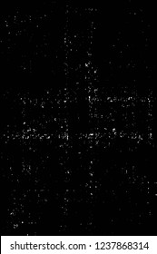 Grunge overlay layer. Abstract black and white vector background. Monochrome vintage surface with dirty pattern in cracks, spots, dots. Old wall in dark horror style design