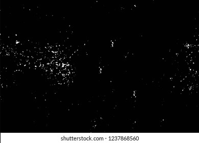 Grunge overlay layer. Abstract black and white vector background. Monochrome vintage surface with dirty pattern in cracks, spots, dots. Old wall in dark horror style design