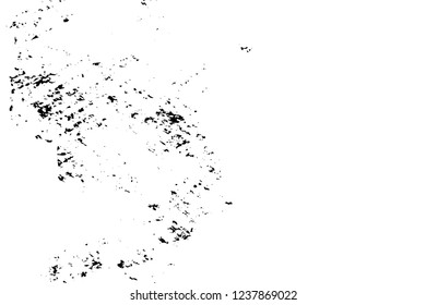Grunge overlay layer. Abstract black and white vector background. Monochrome vintage surface with dirty pattern in cracks, spots, dots. Old wall in dark horror style design
