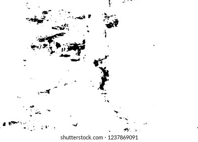 Grunge overlay layer. Abstract black and white vector background. Monochrome vintage surface with dirty pattern in cracks, spots, dots. Old wall in dark horror style design