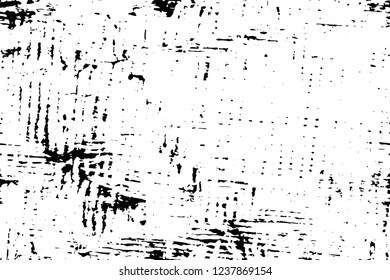Grunge overlay layer. Abstract black and white vector background. Monochrome vintage surface with dirty pattern in cracks, spots, dots. Old wall in dark horror style design