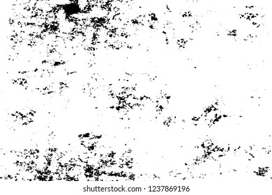 Grunge overlay layer. Abstract black and white vector background. Monochrome vintage surface with dirty pattern in cracks, spots, dots. Old wall in dark horror style design
