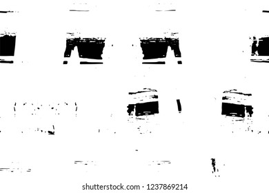 Grunge overlay layer. Abstract black and white vector background. Monochrome vintage surface with dirty pattern in cracks, spots, dots. Old wall in dark horror style design