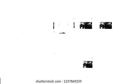 Grunge overlay layer. Abstract black and white vector background. Monochrome vintage surface with dirty pattern in cracks, spots, dots. Old wall in dark horror style design