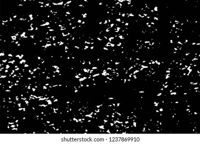 Grunge overlay layer. Abstract black and white vector background. Monochrome vintage surface with dirty pattern in cracks, spots, dots. Old wall in dark horror style design