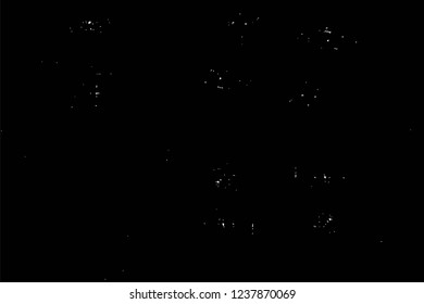 Grunge overlay layer. Abstract black and white vector background. Monochrome vintage surface with dirty pattern in cracks, spots, dots. Old wall in dark horror style design