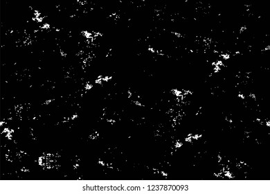 Grunge overlay layer. Abstract black and white vector background. Monochrome vintage surface with dirty pattern in cracks, spots, dots. Old wall in dark horror style design