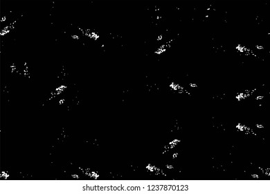 Grunge overlay layer. Abstract black and white vector background. Monochrome vintage surface with dirty pattern in cracks, spots, dots. Old wall in dark horror style design