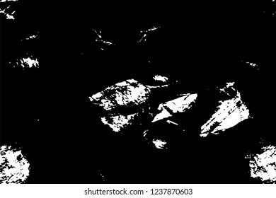 Grunge overlay layer. Abstract black and white vector background. Monochrome vintage surface with dirty pattern in cracks, spots, dots. Old wall in dark horror style design