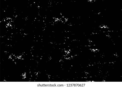 Grunge overlay layer. Abstract black and white vector background. Monochrome vintage surface with dirty pattern in cracks, spots, dots. Old wall in dark horror style design