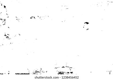 Grunge overlay layer. Abstract black and white vector background. Monochrome vintage surface with dirty pattern in cracks, spots, dots. Old wall in dark horror style design
