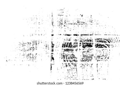 Grunge overlay layer. Abstract black and white vector background. Monochrome vintage surface with dirty pattern in cracks, spots, dots. Old wall in dark horror style design