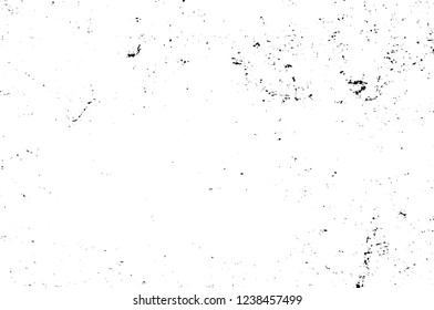 Grunge overlay layer. Abstract black and white vector background. Monochrome vintage surface with dirty pattern in cracks, spots, dots. Old wall in dark horror style design