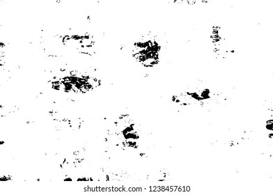 Grunge overlay layer. Abstract black and white vector background. Monochrome vintage surface with dirty pattern in cracks, spots, dots. Old wall in dark horror style design