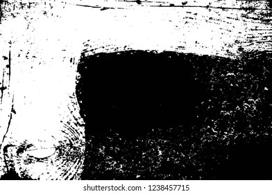 Grunge overlay layer. Abstract black and white vector background. Monochrome vintage surface with dirty pattern in cracks, spots, dots. Old wall in dark horror style design