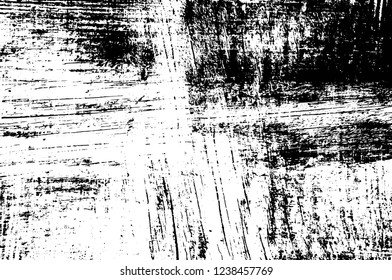 Grunge overlay layer. Abstract black and white vector background. Monochrome vintage surface with dirty pattern in cracks, spots, dots. Old wall in dark horror style design
